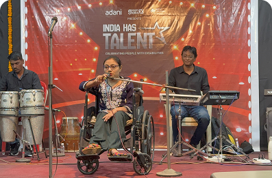 In collaboration with Adani, 400+ participants with disabilities showcased diverse talent in a month-long talent show, with winners receiving cash prizes up to ₹14 lakhs.