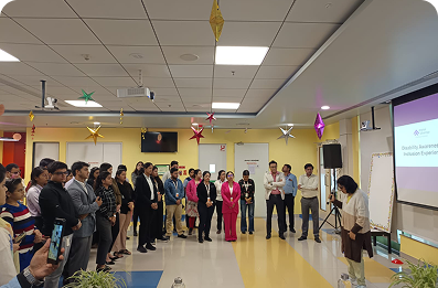 Shibani, our singer with visual impairment, performed at PwC Kolkata for an inclusion in action experience.