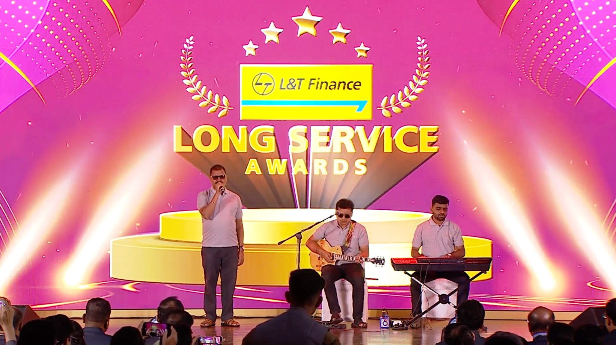Flute and beatboxing fusion by visually impaired artists at L&T Finance Long Service Award
