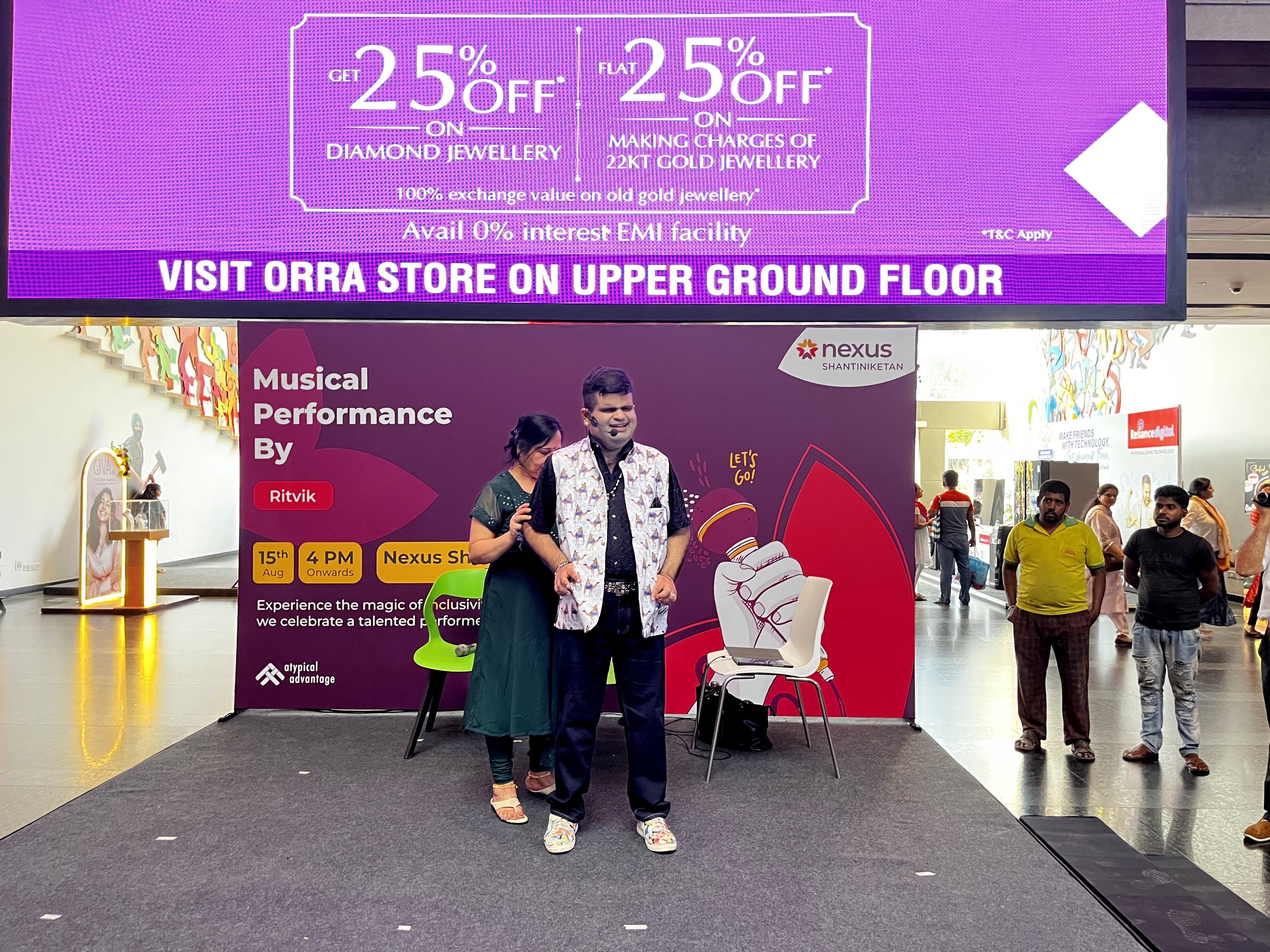 Artists with disabilities performed at 20+ Nexus Malls to celebrate Independence Day across 2 years