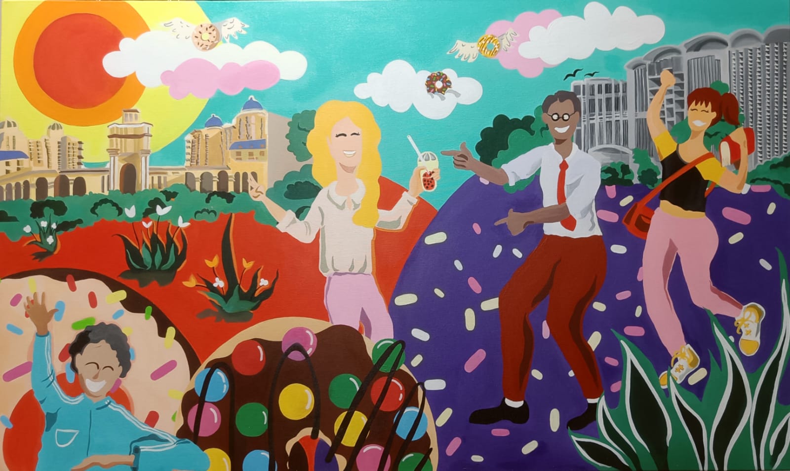 Mad Over Donuts brought Mumbai’s culture to life with two vibrant store paintings. The artworks celebrate the city’s spirit, blending happy doughnut moments with the charm of each neighbourhood.